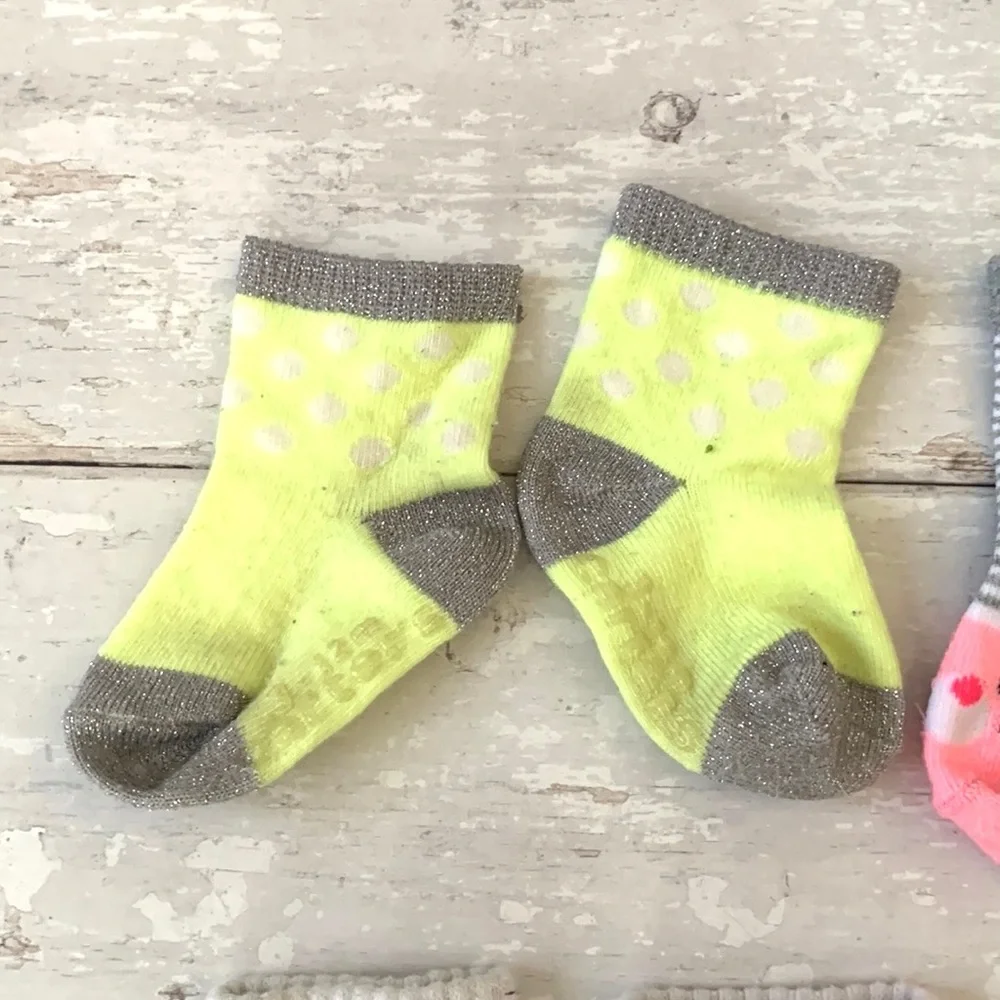 Girls 2T 3T Crew Socks Bundle Toddler Accessories Sock Bundle Set of 5 Pair